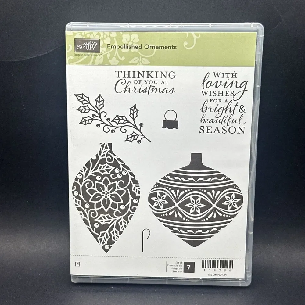 Stampin Up EMBELLISHED ORNAMENTS Christmas Holly Season 139759